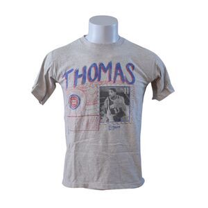 Vintage 1990 Isaiah Thomas Detroit Pistons Single Stitch Tee Gray Medium